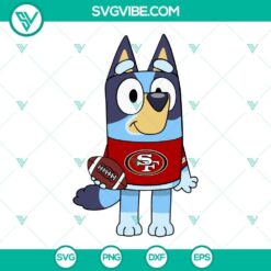 Disney, Football, Sports, SVG Files, Bluey San Francisco 49ers SVG Image PNG 5