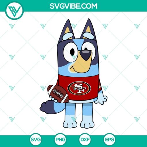 bluey san francisco 49ers svg png dxf eps cricut 8 mockup