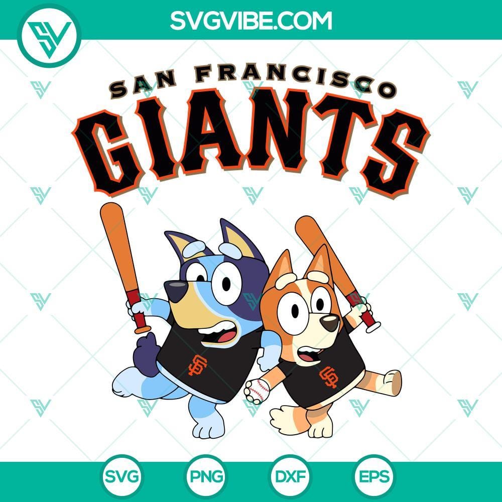 Bluey San Francisco Giants Baseball SVG PNG DXF EPS Blue San Francisco Giants baseball team logo design in SVG, PNG, DXF, and EPS formats.