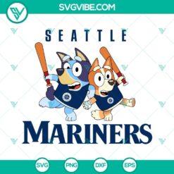 Baseball, Sports, SVG Files, Bluey Seattle Mariners Baseball SVG Files PNG DXF 6