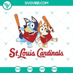 Baseball, Sports, SVG Files, Bluey St Louis Cardinals Baseball SVG Image PNG 5