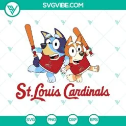 Baseball, Sports, SVG Files, Bluey St Louis Cardinals Baseball SVG Image PNG 2