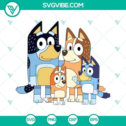 bluey svg bundle bluey and bingo heeler svg bluey family svg png dxf eps cricut files 4 mockup