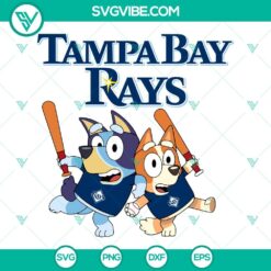 Baseball, Sports, SVG Files, Bluey Tampa Bay Rays Baseball SVG Image PNG DXF 4