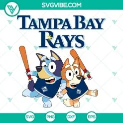 Baseball, Sports, SVG Files, Bluey Tampa Bay Rays Baseball SVG Image PNG DXF 2