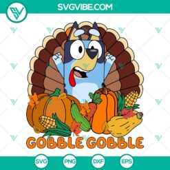 Disney, SVG Files, Thanks Giving, Bluey Thanksgiving Turkey SVG Files PNG DXF 9