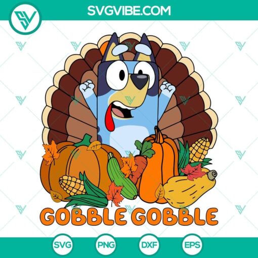 bluey thanksgiving turkey svg png dxf eps cricut files 9 mockup