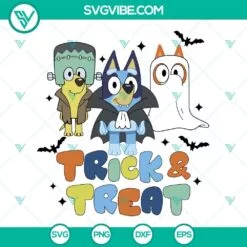 Disney, Halloween, SVG Files, Bluey Trick And Treat SVG Images, Bluey Dracula 2