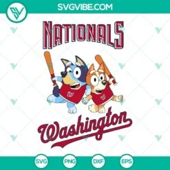 Baseball, Sports, SVG Files, Bluey Washington Nationals Baseball SVG Image PNG 2