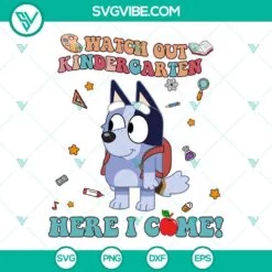 Disney, School, SVG Files, Happy First Day Of School Bluey SVG File, Bluey Back 4