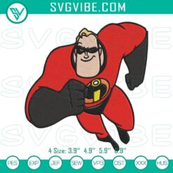 Bob Parr Embroidery Designs, Mr. Incredible Disney Superhero File