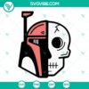 Boba Fett helmet skull SVG download, featuring The Mandalorian and Star Wars SVG images for fans.