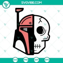 Movies, SVG Files, Boba Fett Helmet Skull SVG Download, The Mandalorian SVG 15