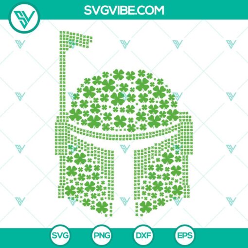 boba fett shamrock svg 4 leaf clover svg ira sh svg star wars st patrick s day svg png dxf eps files 1 mockup