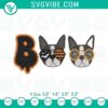 Spooky Boston Terrier Halloween embroidery design digital file with Boo text. Ideal for spooky dog lovers.