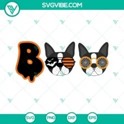 Halloween, SVG Files, Boo Boston Terrier Halloween SVG Files, Dog Halloween SVG 2