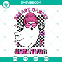 Boo Ghost Breast Cancer Awareness SVG Images Bundle, Breast Cancer Is 4