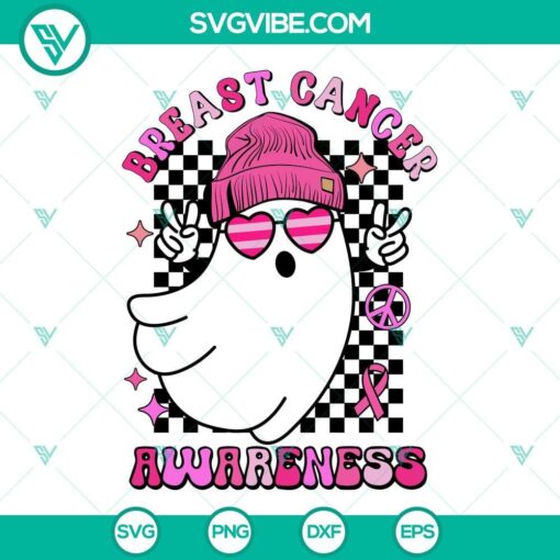 boo ghost breast cancer awareness svg bundle breast cancer is boo sheet svg pink vibes svg 9 mockup 1