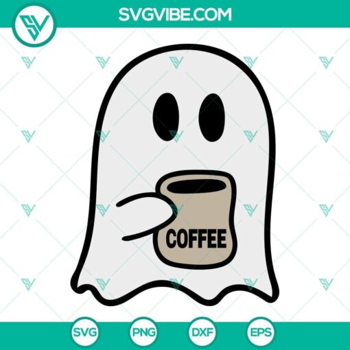 boo ghost coffee svg ghost drinking coffee svg halloween svg 9 mockup