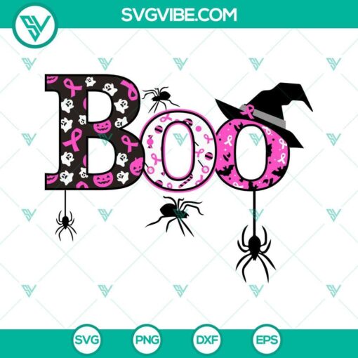 boo halloween breast cancer awareness svg png dxf eps files for cricut 8 mockup