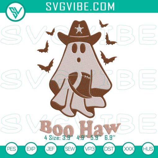 boo haw embroidery designs cowboy ghost embroidery files mockup