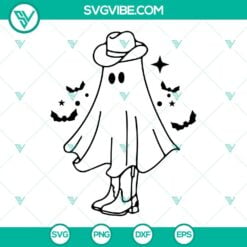 Halloween, SVG Files, Boo Y’all Cowboy Ghost Halloween SVG Images, Western 3