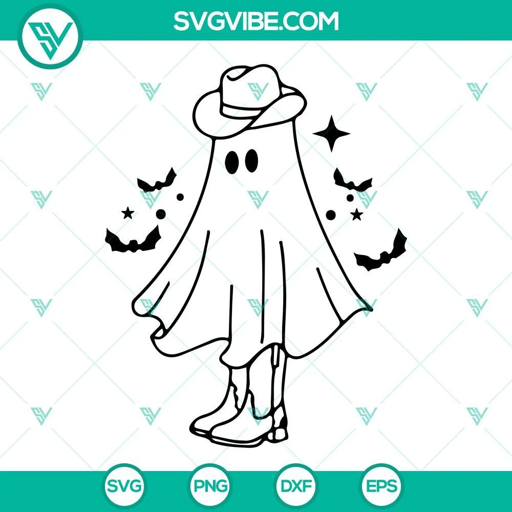 Halloween, SVG Files, Boo Haw SVG Files Bundle, Cowboy Ghost Western Halloween 1