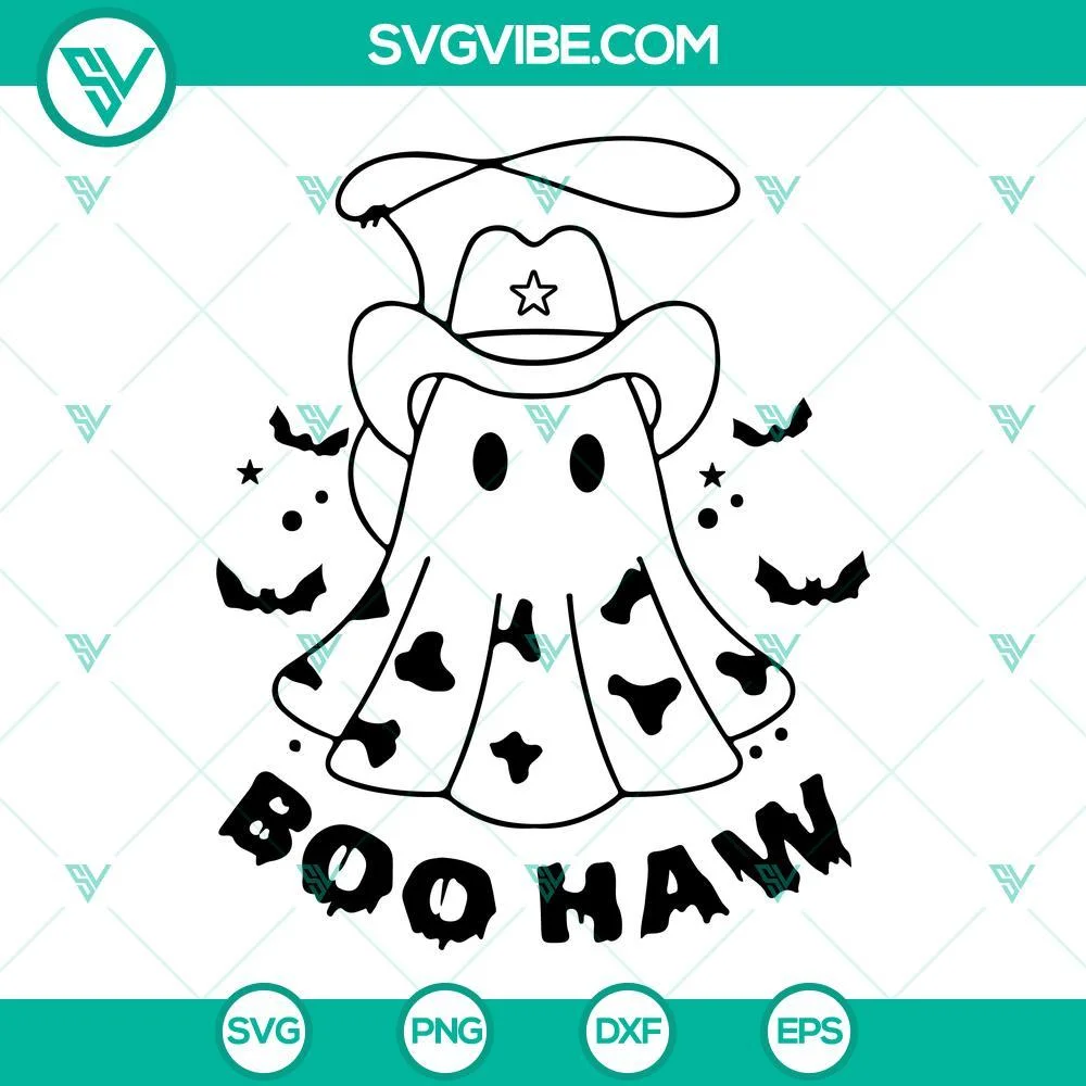 Halloween, SVG Files, Boo Haw SVG Files Bundle, Cowboy Ghost Western Halloween 2