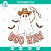 Boo Haw SVG design featuring a cowboy ghost for Halloween, perfect for spooky themed crafts and decorations.