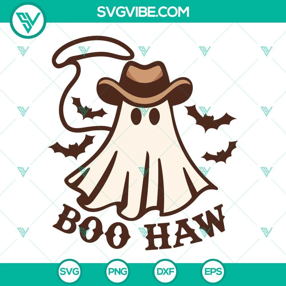 Halloween, SVG Files, Boo Haw SVG Image, Western Ghost Halloween SVG Files, 1