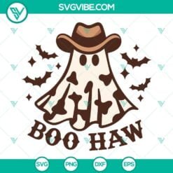 Halloween, SVG Files, Boo Haw Western Ghost SVG Image, Retro Halloween SVG 7