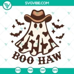 Halloween, SVG Files, Boo Haw Western Ghost SVG Image, Retro Halloween SVG 2