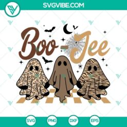 Boo Jee Ghost SVG with Leopard and Cheetah Print Patterns - Stylish Halloween Ghost Clipart for Digital Design and Crafting.