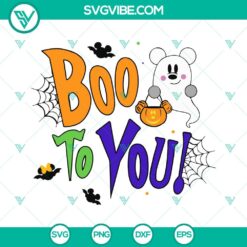 Disney, Halloween, SVG Files, Boo To You SVG File, Boo Mickey Halloween SVG 4