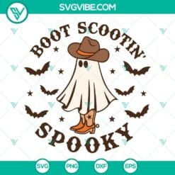 Halloween, SVG Files, Boot Scootin Spooky Western Ghost SVG Download, Halloween 8