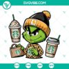 Boujee Grinch, Carhartt Grinch, and Leopard Grinch Starbucks cup and coffee SVG images for download.