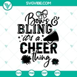 Sports, SVG Files, Bows And Bling It’s A Cheer Thing SVG Download, 6