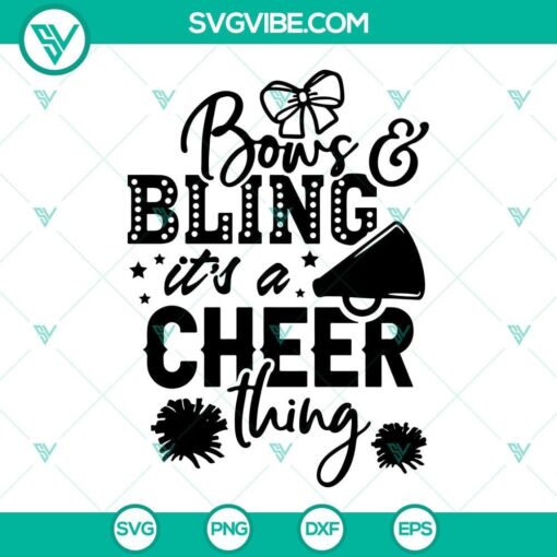 bows and bling it s a cheer thing svg cheerleading svg cheerleader svg 6 mockup