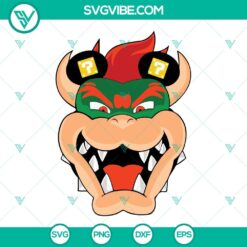 Movies, SVG Files, Bowser Mickey Mouse Ears SVG File, King Koopa SVG Download, 2