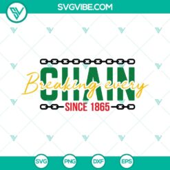 Juneteenth, SVG Files, Breaking Every Chain Since 1865 SVG File, Juneteenth SVG 3