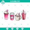 Breast cancer awareness coffee cup SVG design in pink with ribbon. Ideal for latte lovers, charity events, and fundraising campaigns.