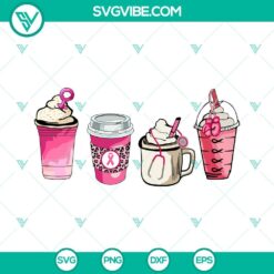 Cancer, SVG Files, Breast Cancer Drink Coffee Latte SVG File, Breast Cancer 22