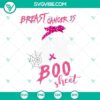 Boo Halloween breast cancer SVG with spooky sheet design, ideal for download.