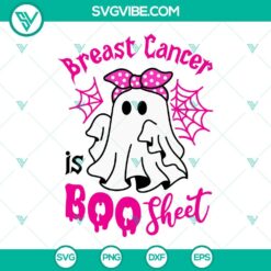 Awareness, Cancer, Halloween, SVG Files, Breast Cancer Is Boo Sheet SVG File, 11