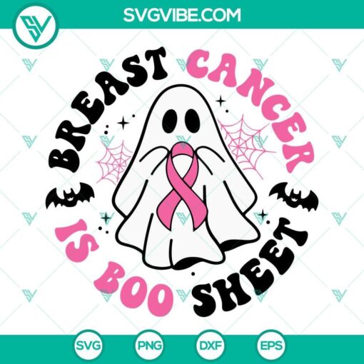 breast cancer is boo sheet svg halloween breast cancer svg ghost pink ribbon svg 8 mockup