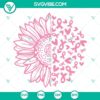 Breast Cancer Sunflower SVG design with Breast Cancer Awareness theme in Pink, suitable for digital usage.