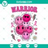 Breast cancer warrior SVG images with ribbon and pink smile, perfect for fundraising events and awareness campaigns.