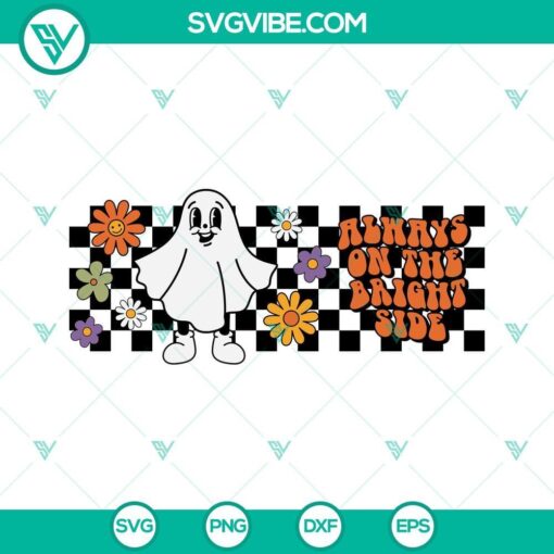 bright side halloween libbey can glass 16 oz svg ghost halloween can glass svg halloween can glass wrap svg png dxf eps 9 mockup