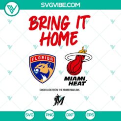 Basketball, Sports, SVG Files, Bring It Home Florida Panthers Miami Heat SVG 17