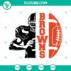 Brown football half player SVG design, Browns team SVG files featuring a half football. Ideal for sports-themed crafts and projects.